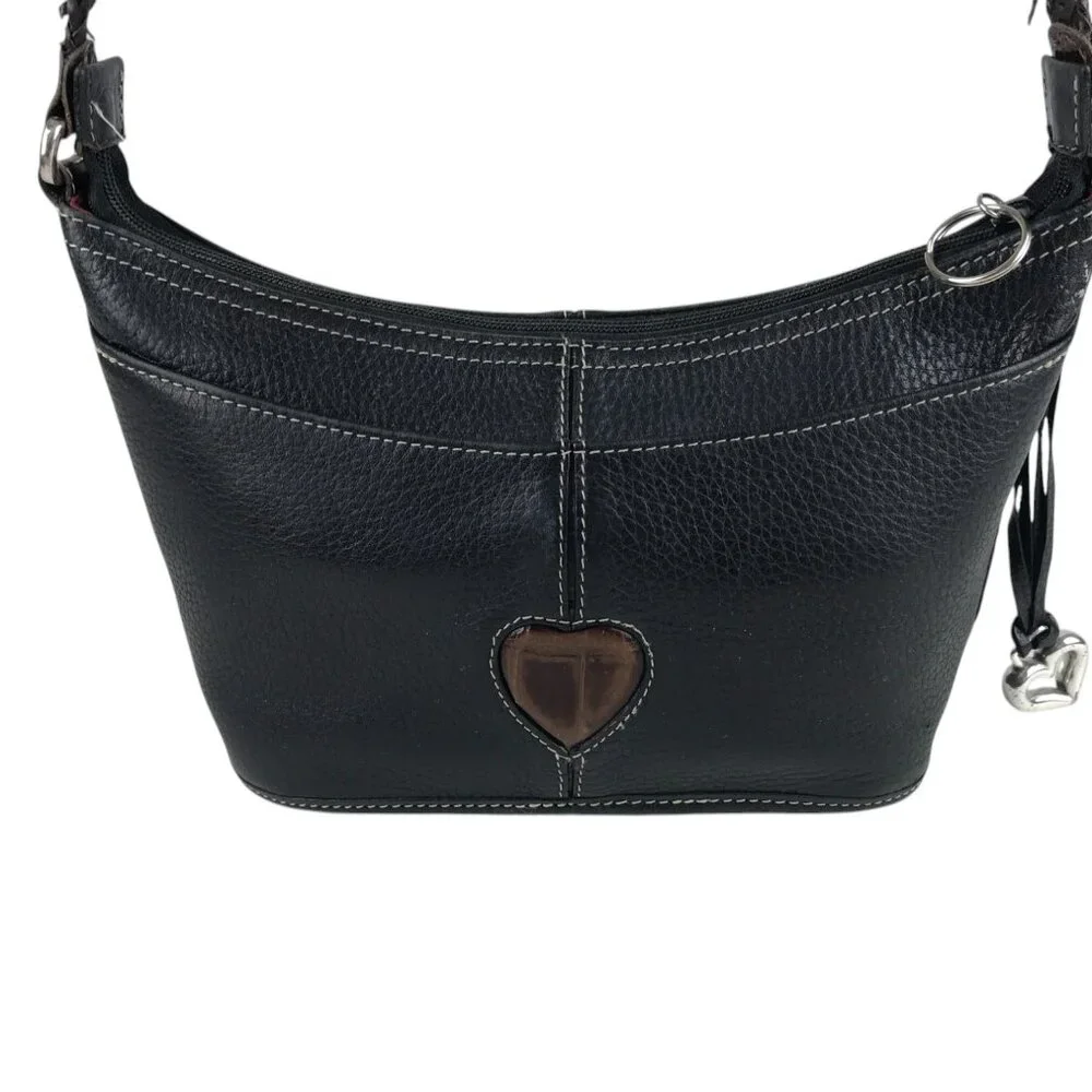 Brighton Handbag D298323 Womens Tasseled Shoulder Strap‎ Lined  Black/Brown